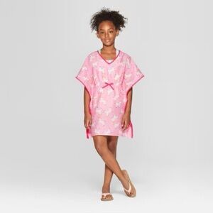 Cat & Jack Pink Unicorn Swim Coverup size S (6/6x)